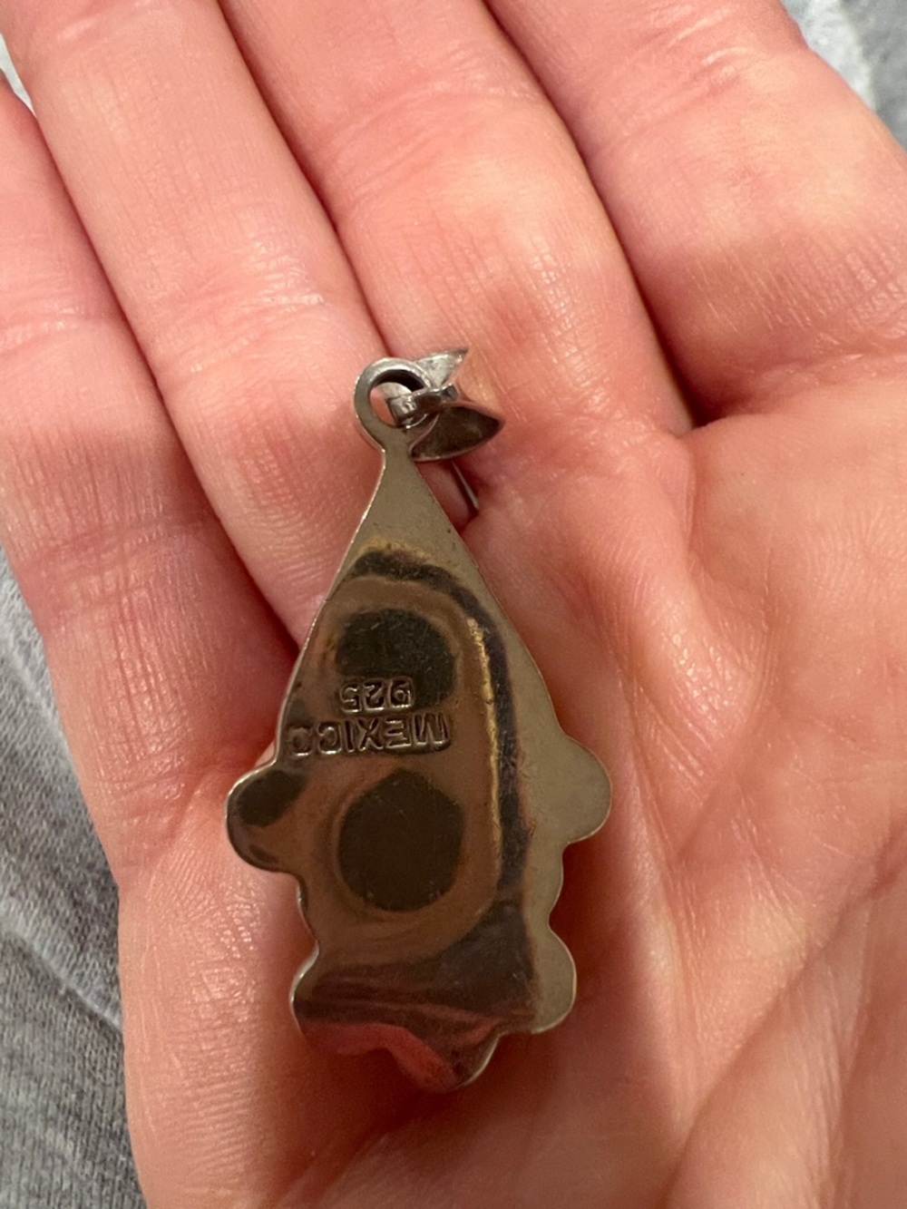 Silver Teardrop Blue Stone Pendant Necklace - Women Jewelry - Picture 2 of 3